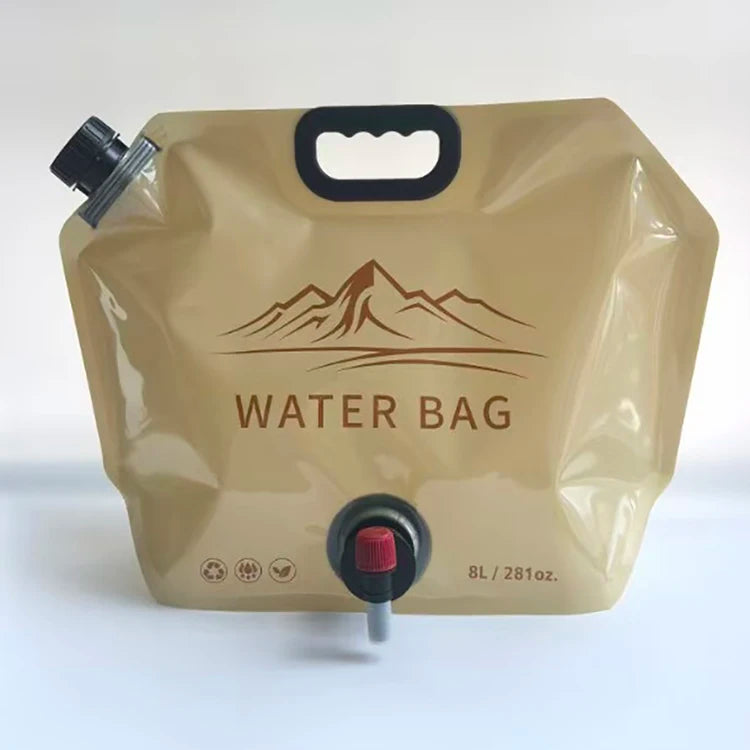 Portable Water Storage Bag Folding Outdoor Sports Camping Large-capacity Mountain Climbing Faucet Plastic Water Bag