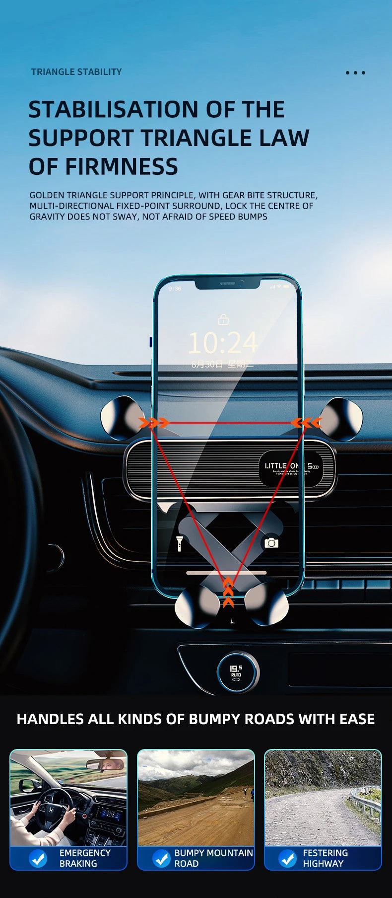 Magnetic Car Phone Holder for 4.7-7 inch Support Mobile Phone Car Air Vent Mount Universal Shockproof GPS Clip Smartphone Stand