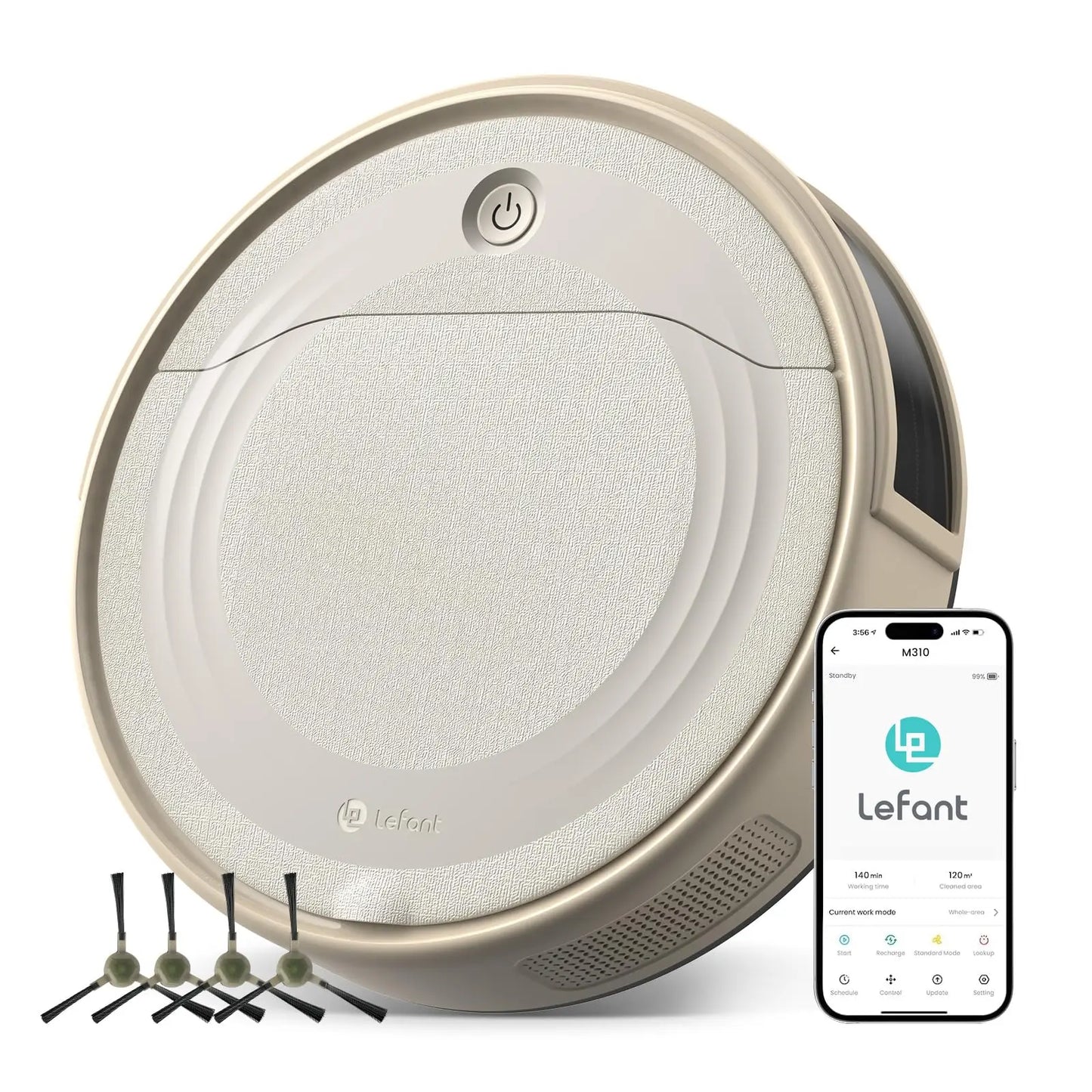 Lefant M310 Robot Vacuum Cleaner 4500PA Powerful Suction 180 Minutes,App/Alexa Control Ideal for Pet Hair and Hard Floors