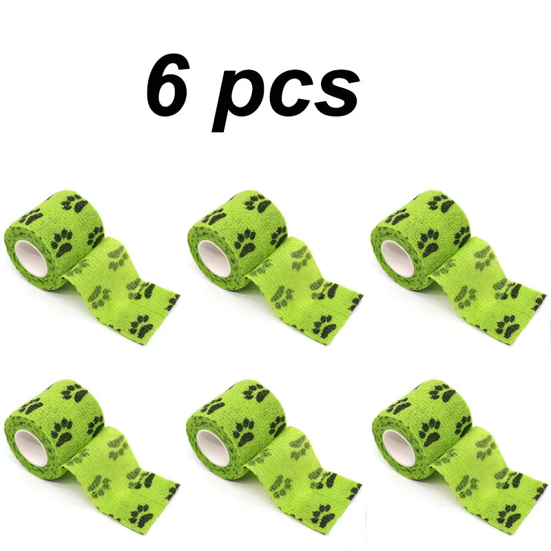 6 pcs Pet Puppys Anti Dirt Tool for Going Out Leggings Self Adhesive Bandages for Walking Dogs Feet Wrapping Protective Bandages