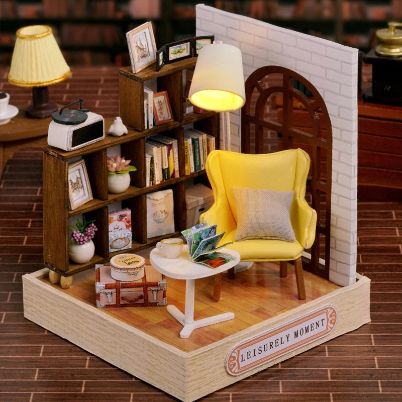 DIY Miniature Dollhouse Kit Assemble Puzzle 3D Wooden House Room Craft With Furniture LED Lights For Friends Birthday Gift Toys