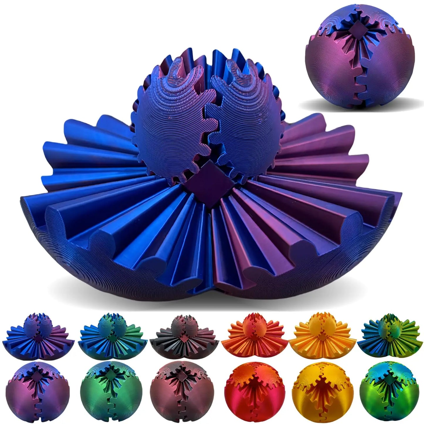 Gear Ball 3D Printed Spin Ball Cube Sphere Fidget Toy for Stress Anxiety Relief Stress Sphere Desk Toy for Adults Kid Gift