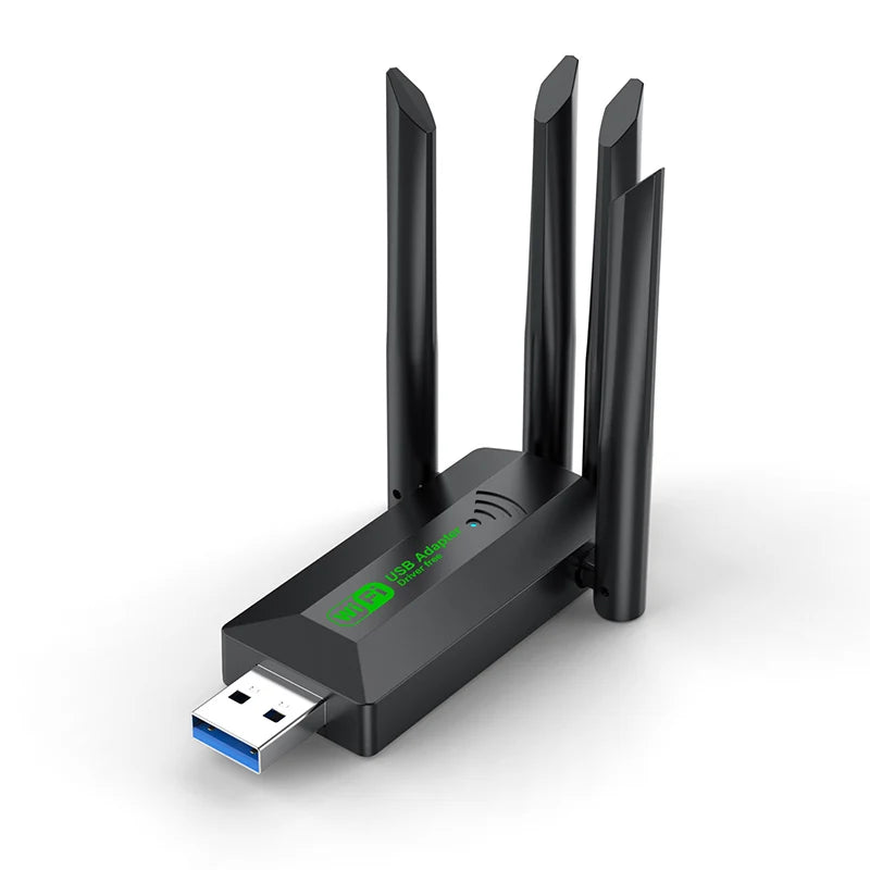 1200Mbps WiFi USB Adapter Dual Band 2.4G+5Ghz Wi-Fi Dongle 4 Antenna 802.11AC USB3.0 High-Speed Wireless Card Receiver PC/Laptop