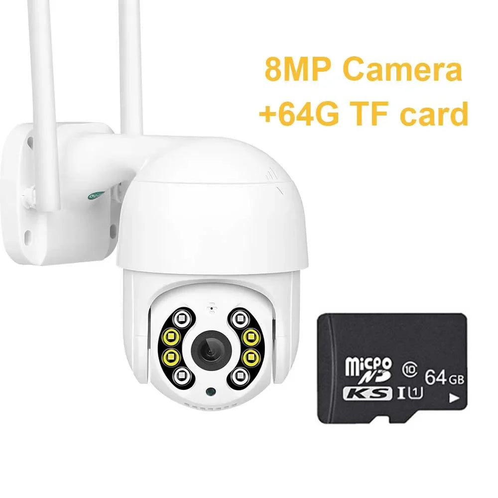 4K 8MP Wireless IP Camera Outdoor Security Wifi PTZ Camera 4MP HD Auto Tracking Video Surveillance CCTV Camera P2P iCsee APP