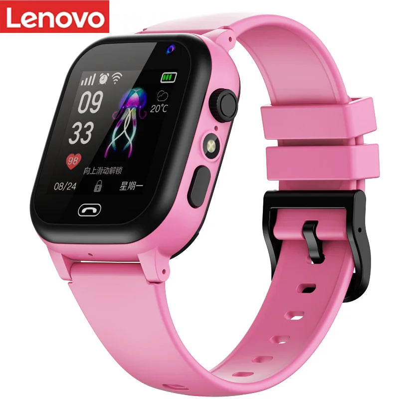 Lenovo Kids 4G Smart Watch WIFI SOS GPS Location Video Call Sim Card  Camera With Light Touch-screen Waterproof Watch For Kids