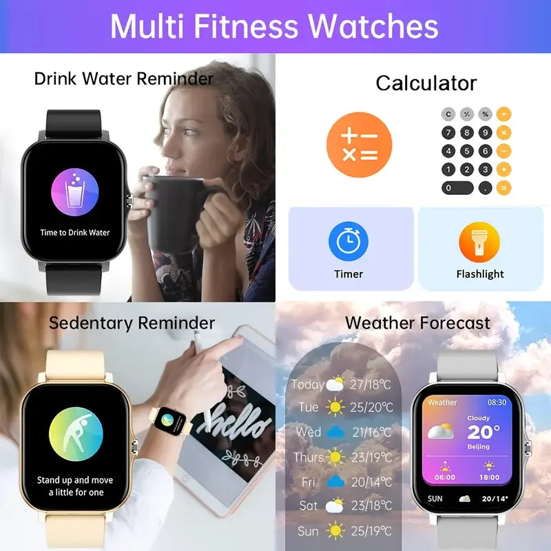 KESHUYOU 2025 New Smart Watch Bluetooth Talking Blood Oxygen/Blood Pressure Monitor Smart Watch for Women Men Holiday Gift