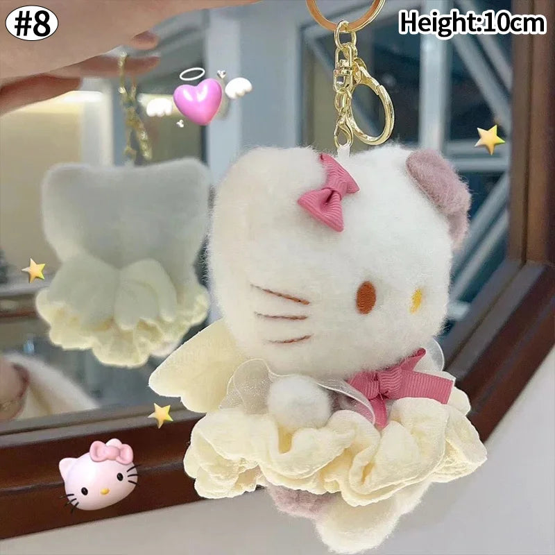 Kawaii Hello Kitty Keychain Cute Cartoon Bag Pendant Plush Doll Charms Car Key Ring Backpack Accessories Women Girl Gifts