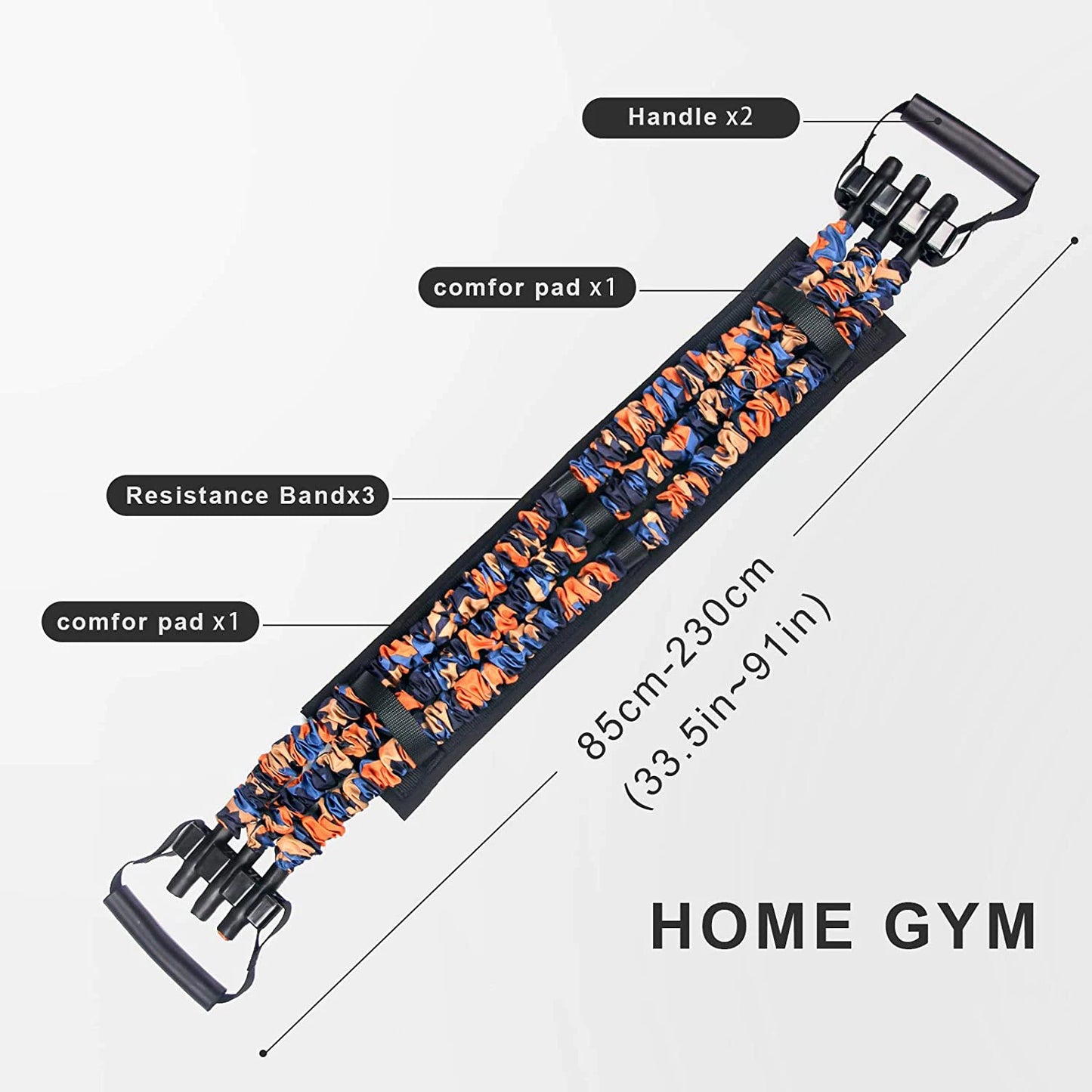 Adjustable Bench Press Band with Bar Chest Builder Workout Equipment Upgraded Push Up Resistance Bands Home Gym Travel Training