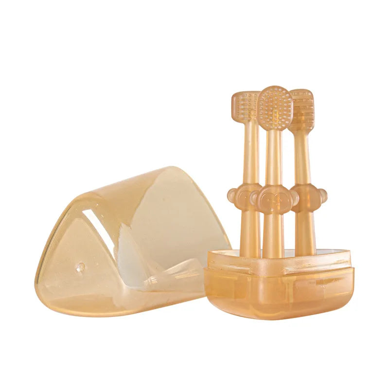Baby Silicone Toothbrush 3d Wrapped Teeth Tongue Massage Brush Gently Cleans Milk Stains For Training Brush Teeth Child