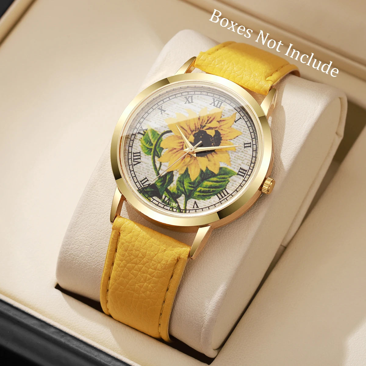 Fashion Flower Roma Dial Women Wristwatch Casual Leather Strap Quartz Watches For Ladies Clock Reloj Mujer（Without Box）