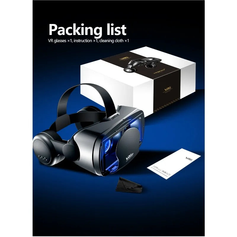 VR Glasses Virtual Reality 3D VR Glasses Google Cardboard Headset for Use with Smartphone Android Virtual Glasses with Gamepad