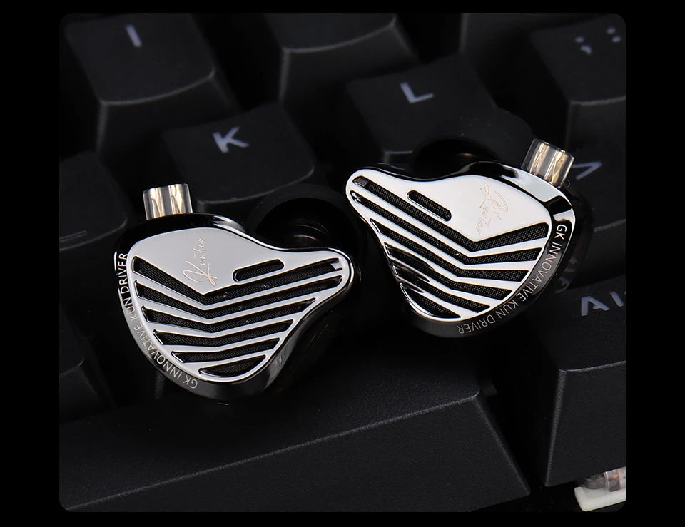 GK KUNTEN Dynamic Drive Heavy Bass Earbuds HIFI Sports Metal Headphones Detachable 2PIN Compatible with KZ Zenith EDX PRO