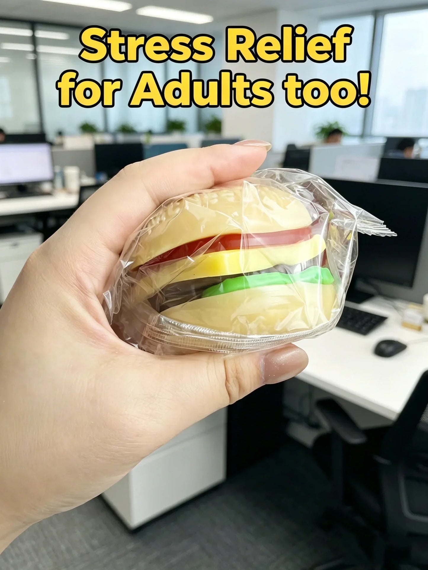 In Stock Schylling NeeDoh Burger Squishy Fidget Toy, Calms Mood, Offers Sensory Relief & Eases Anxiety, Non-toxic and Safe