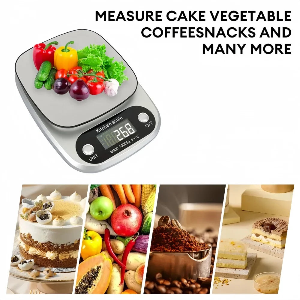 10kg/1g Digital Kitchen Scale High precision LCD Electronic Food Scale Jewelry Coffee Baking Portable High-quality Kitchen Tools