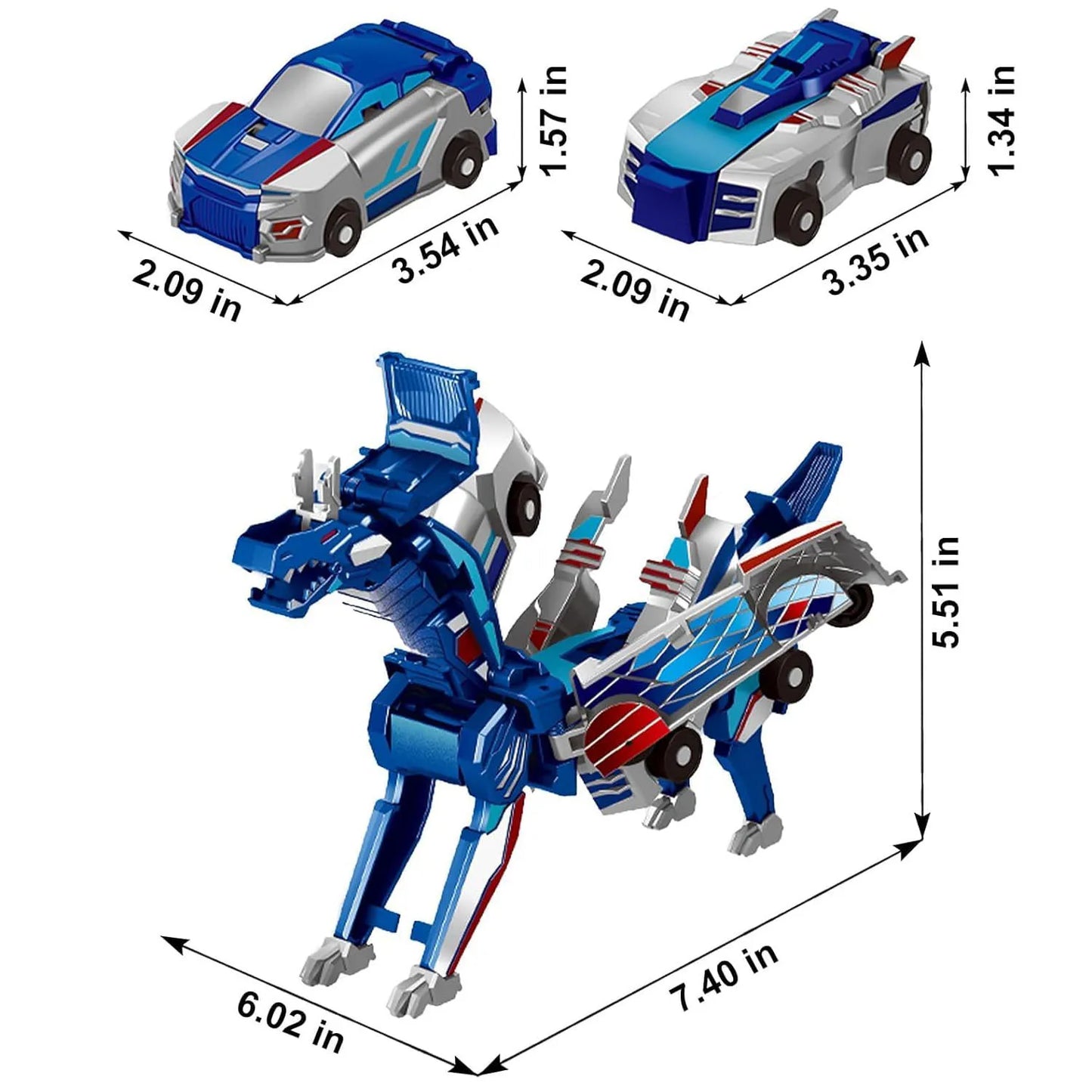 Ultimate Unicorn 2-in-1 Magnetic Car Toy, Transforming Robot for Kids, Inertial Sliding Racing Car, Impact Deformation DIY Toy