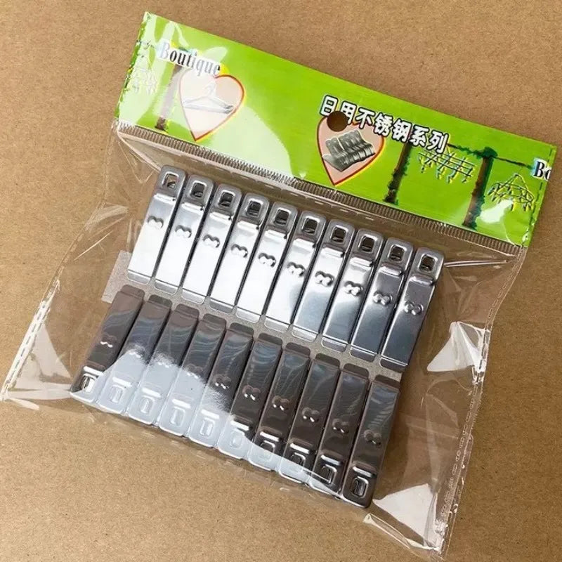 Stainless Steel Clothes Pegs Windproof Metal Clamps Metal Laundry Clothes Clips Multifunction Clothespins with Strong Clamp
