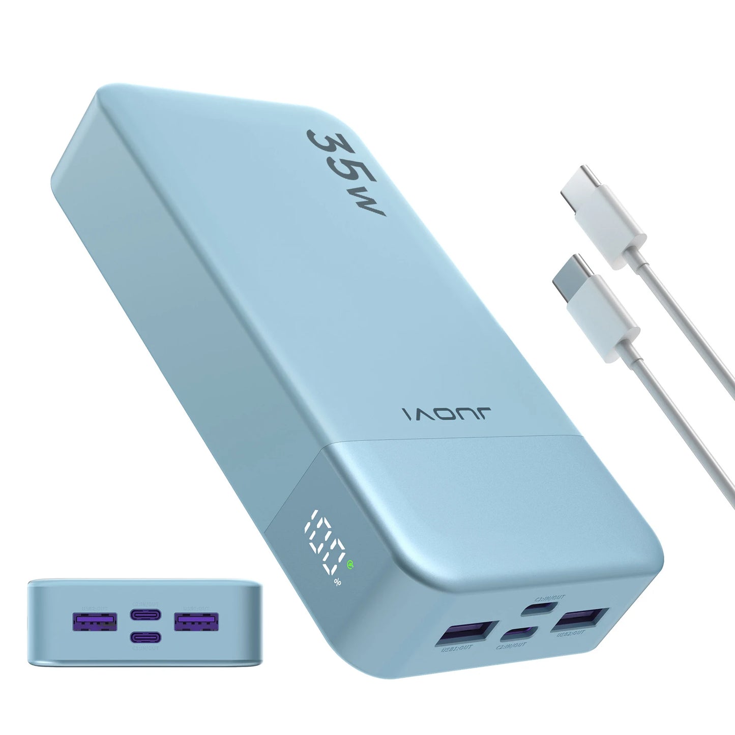 20000mAh Power Bank JUOVI Portable Charger 35W PD 3.0 QC 4.0 Fast Charging Phone Charger With LED Display Travel Battery Pack