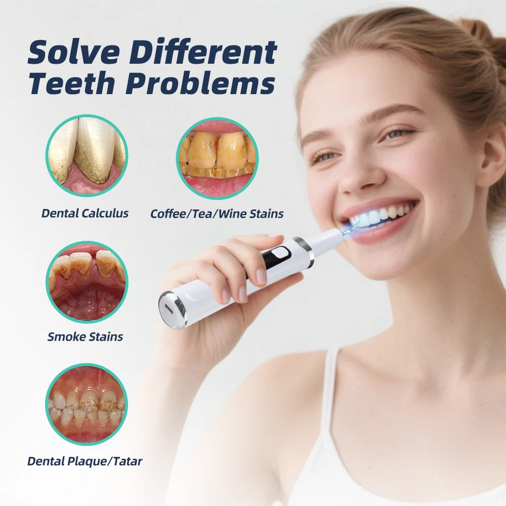 Electric Ultrasonic Dental Scaler 5 Modes Calculus Oral Tartar Remover Tooth Stain Cleaner Teeth Whitening Oral Care