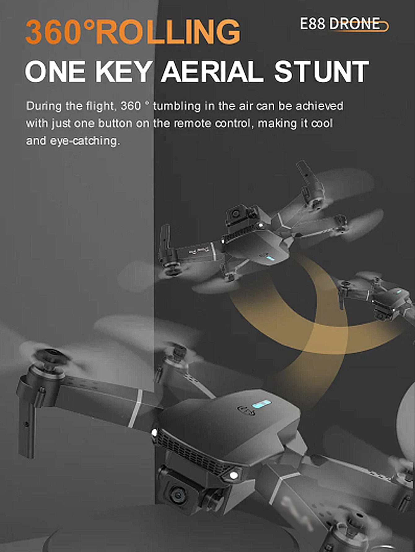 Professional Drone E88 4k wide-angle HD camera WiFi fpv height Hold Foldable RC quadrotor helicopter Camera-free children's toys