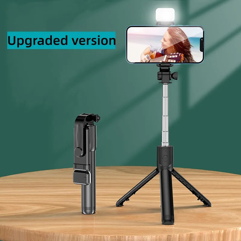 Cell Phone Selfie Stick Tripod Bluetooth Remote Wireless Selfi Stick Phone HolderStand with Beauty Fill Light for Phone