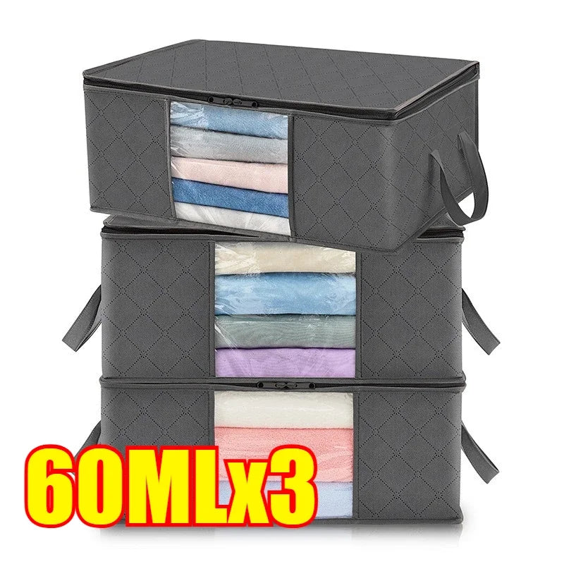 Wardrobe Closet Clothes Organizers Clothing Storage Boxes Bag Storages Blanket Storage Foldable Storages Bin Bedding Storage