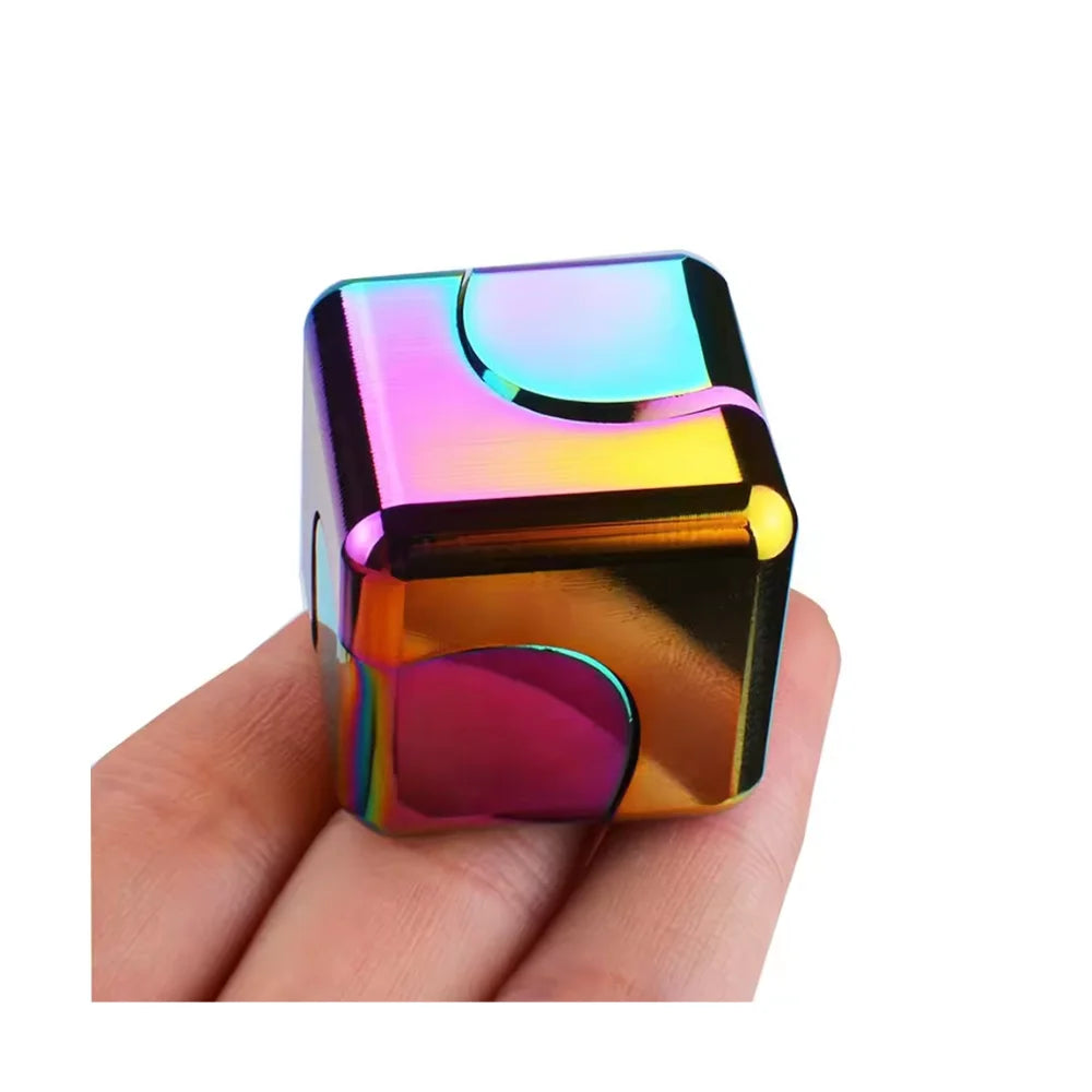 Metal Cube Spinner Fidget Toy Fingertips 3D Puzzle Gyro Gear Sensory Anti Stress Relief Educational Games for  Adults