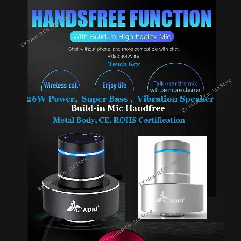 Adin 26W Vibro Wireless Bluetooth Speaker Anti-Neighbor Strong Vibration Effect Subwoofer Sound Box for Music Audio Loudspeakers