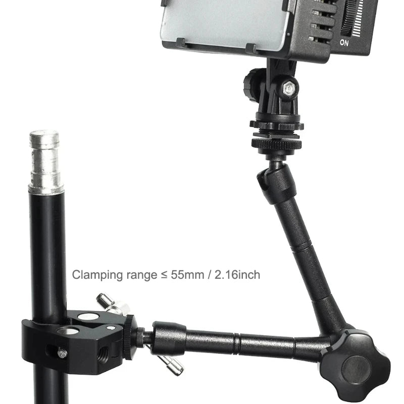 Super Clamp 7/11 inches Adjustable Magic Articulated Arm for Mounting Monitor LED Light LCD Video Camera Flash Camera DSLR
