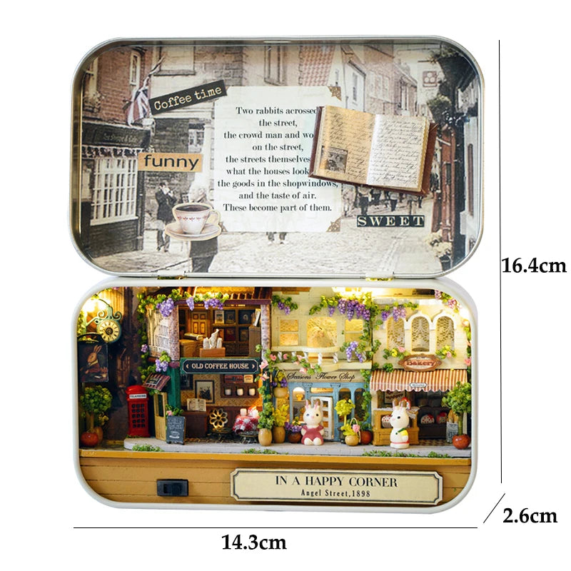 DIY Wood DollHouses Handmade Funny Box Theatre Miniature Box Cute Doll Houses 3D Puzzle Assembly Kits Birthday Gift Wooden Toys