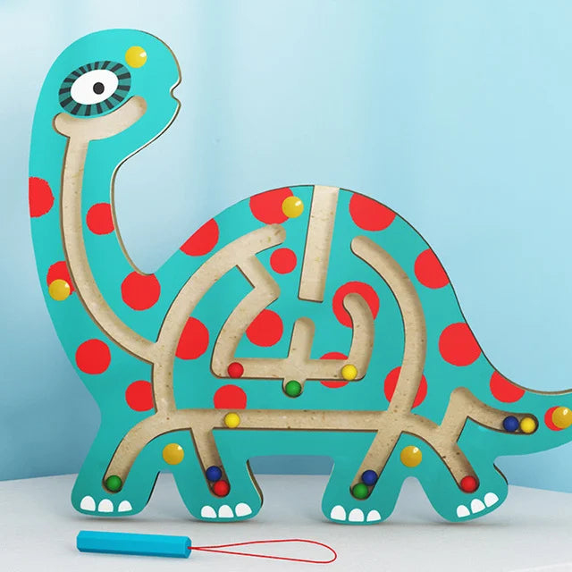 Montessori Educational Toys Children Magnetic Track Maze Balance Board Wooden Puzzle Game Baby Toys