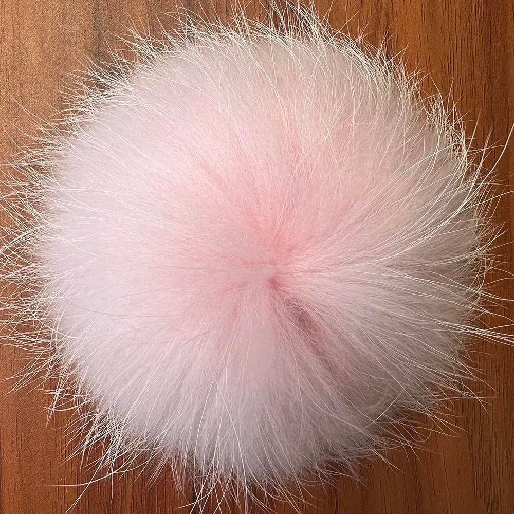 Big Fluffy Real Fur Fox Pompoms With Button DIY Raccoon Fur Pom Poms Balls Natural Fur Pompon For Scarves Hats Caps Accessories