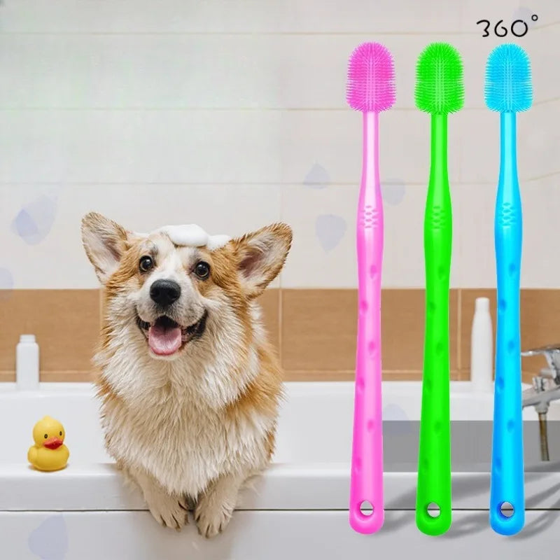 Toothbrush Silicone Dog Brush Pet Cat Toothbrush Small Dog Toothbrush Pet Teeth Cleaning Supplies
