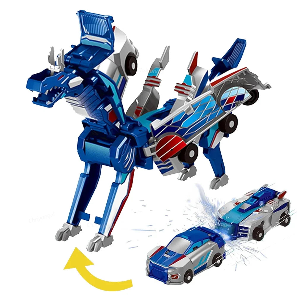 Ultimate Unicorn 2-in-1 Magnetic Car Toy, Transforming Robot for Kids, Inertial Sliding Racing Car, Impact Deformation DIY Toy