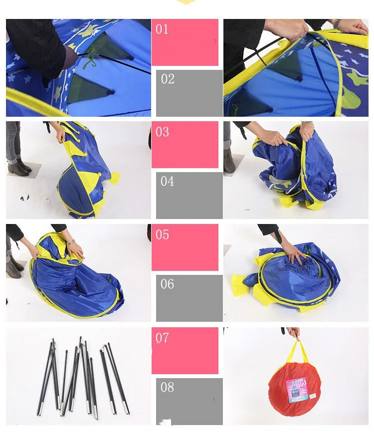 135CM Portable Kids Tent Toys Folding Tents Baby Play House Boys Girls New Cartoon Castle Children Room Decor