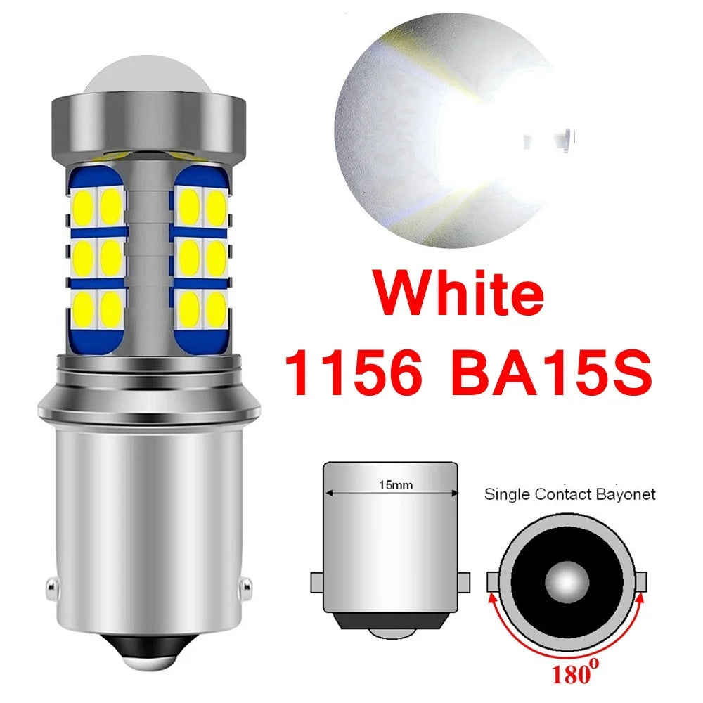 2Pcs P21W LED P21/5W Led Bulbs 1157 BAY15D PY21W BAU15S 1156 BA15S R5W Super Bright Car Brake Light Auto Backup Reverse Lamp 12V