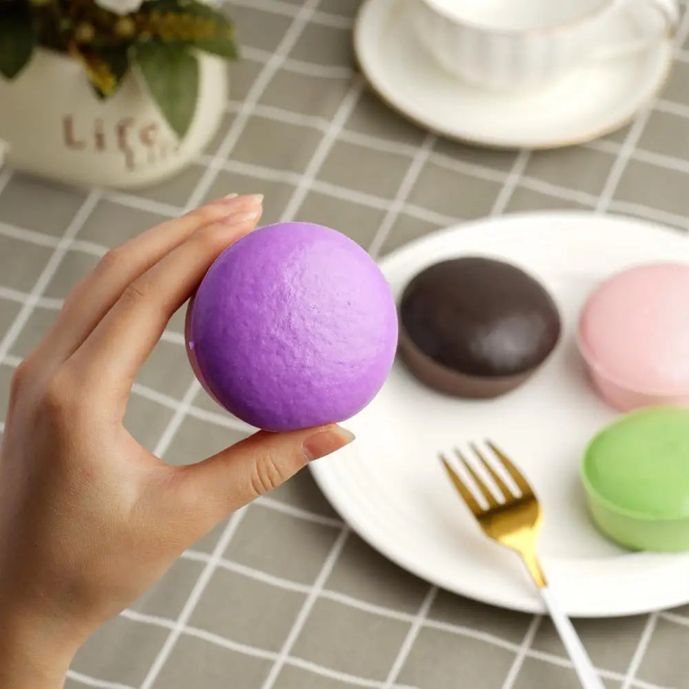 Purple Soft Potato Pinch Toy - Fun Custard Bun Sticky Small Cake, Slow Rebound Decompression Toy, Party Gift Candy Color