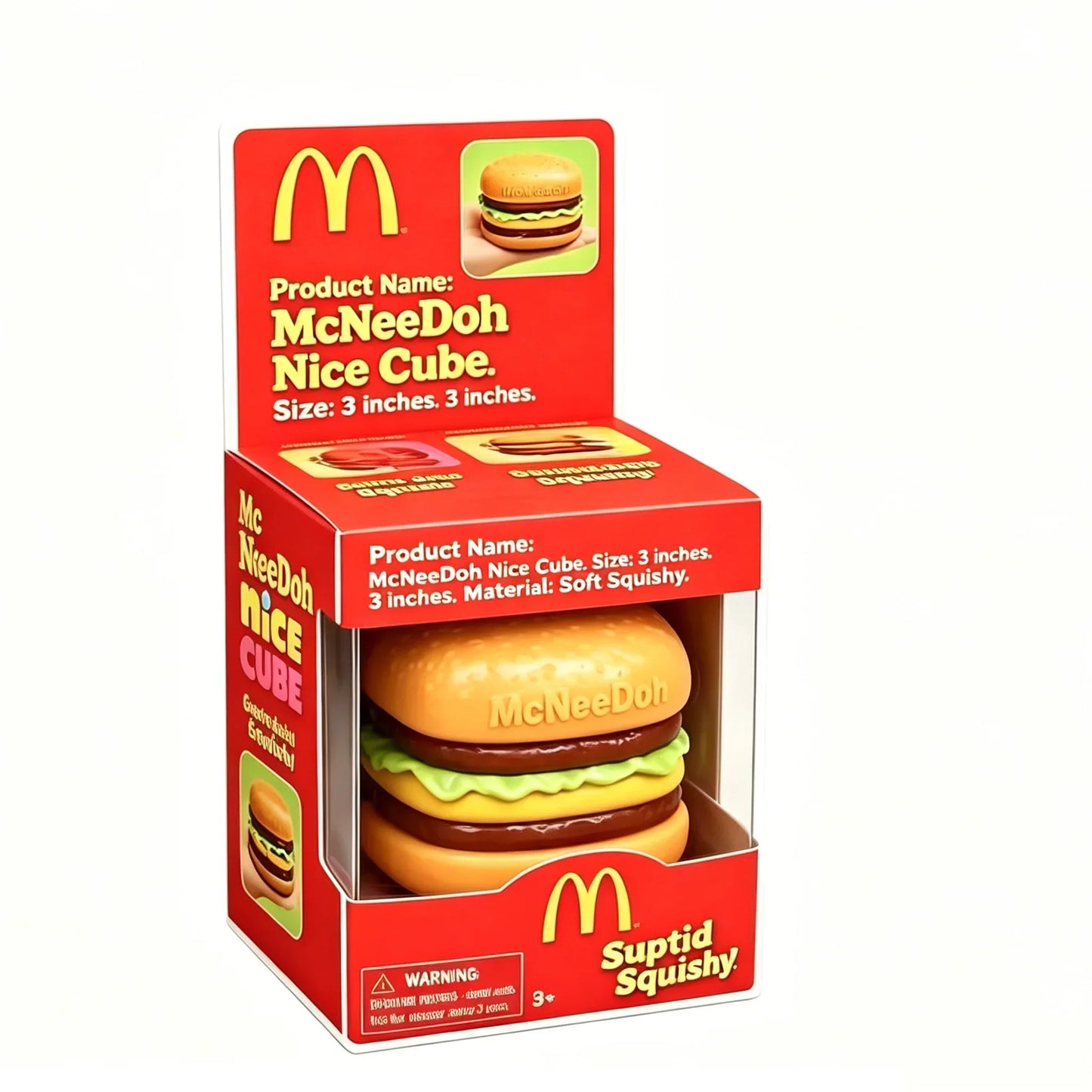 In Stock Schylling NeeDoh Burger Squishy Fidget Toy, Calms Mood, Offers Sensory Relief & Eases Anxiety, Non-toxic and Safe