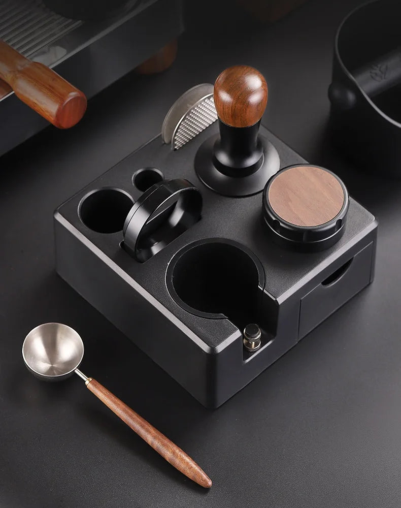 Coffee Tamping Station Distributor Storage Seat 51/53/54/58mm Universal Tamper Station Multi Functional Storage Rack Coffee Tool