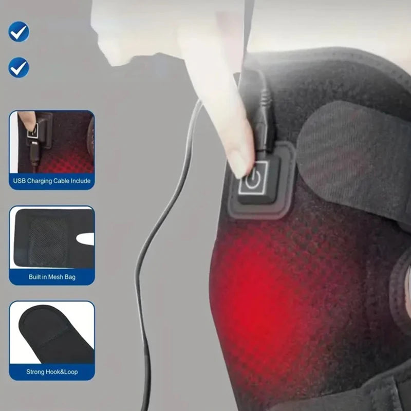 Electric knee heating pad - A USB-powered warming knee strap, suitable for joints, with adjustable heating band, ideal for daily