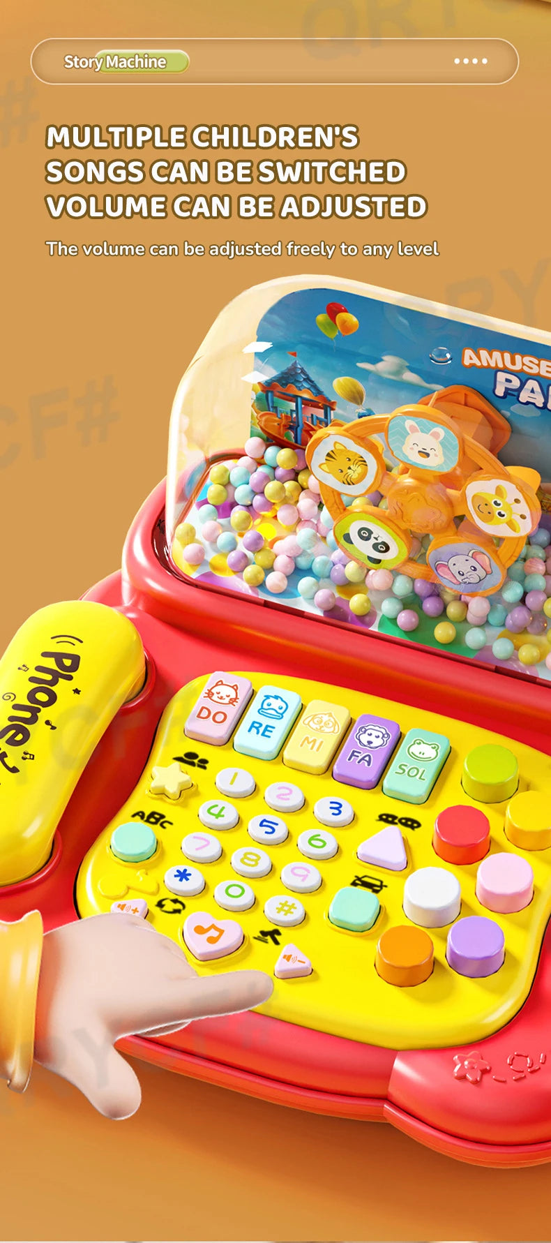 Simulation Telephone Toys Snowfiake Music Lights Story Machine Baby Mobile Phone Multi-functional Kids Education Christmas Gifts