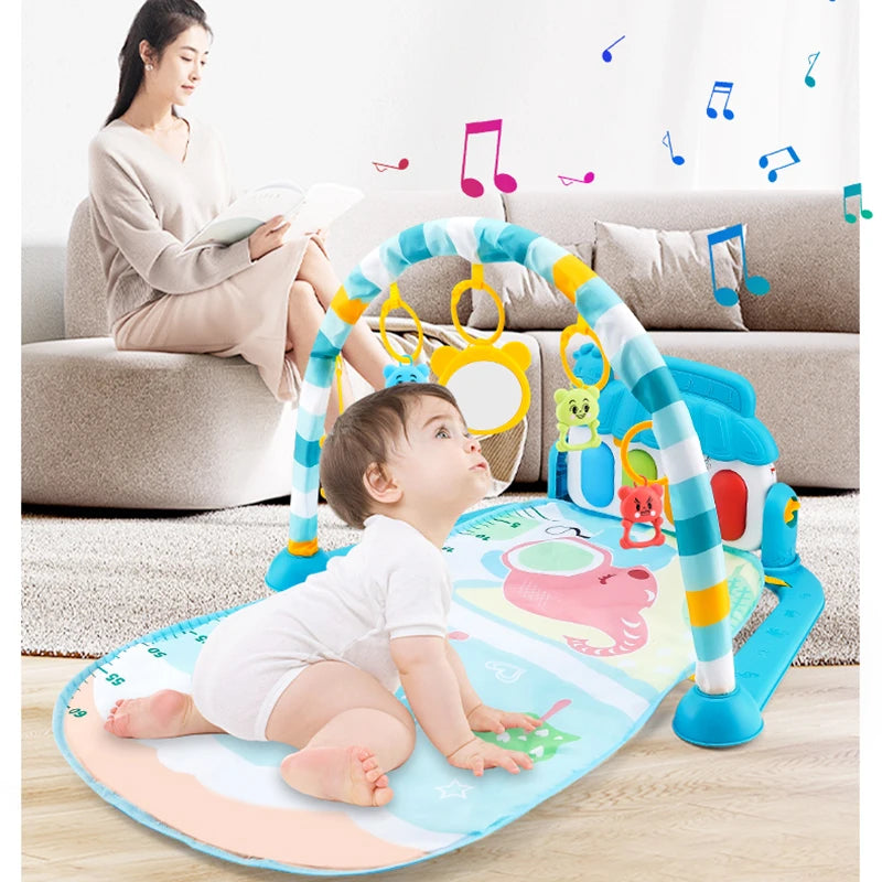 0-36 Months Baby Fitness Stand Music Play Gym Activity Toys Newborn Piano Crawling Blanket Pedal Game Pad Early Education Gifts