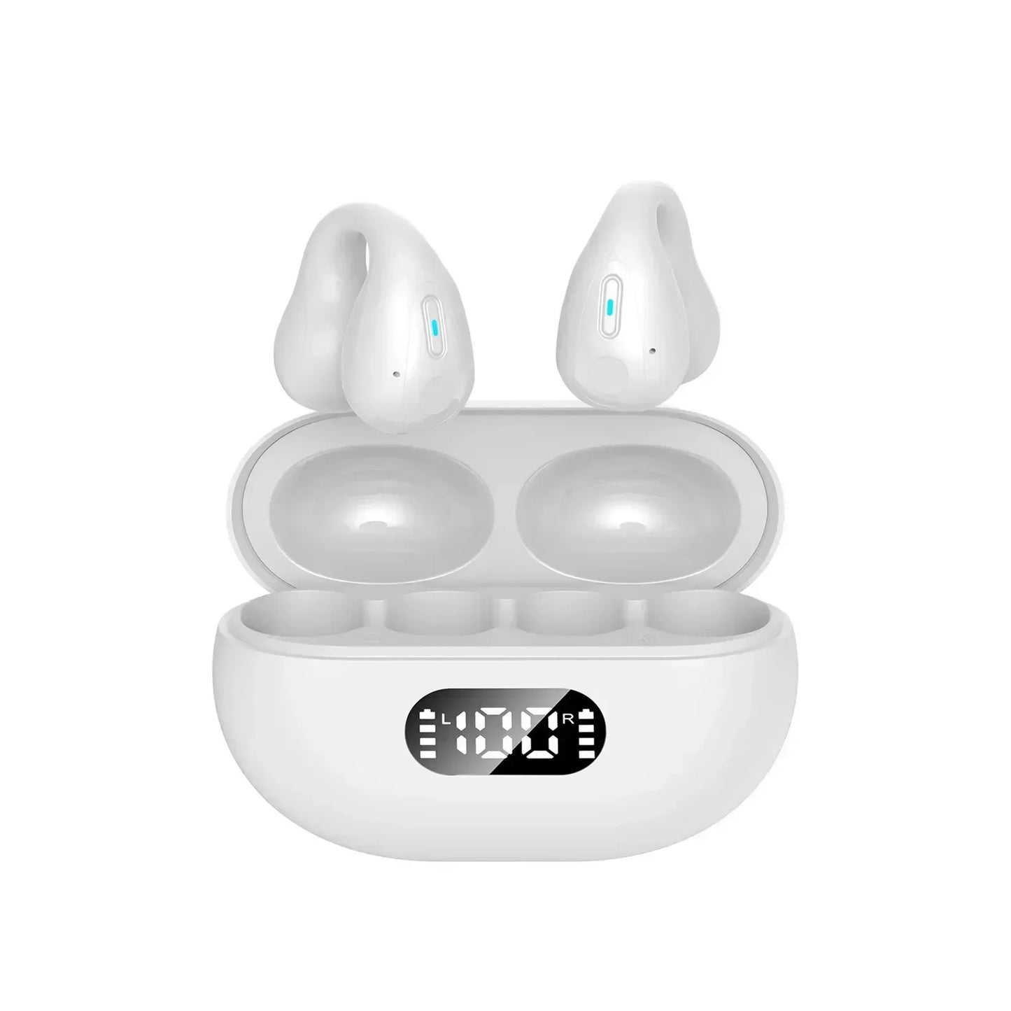 NEW TWS Wireless Headphones Bluetooth 5.3 Bone Conduction Earphones Earclip Design Touch Control Led Earbuds Sports Headsets