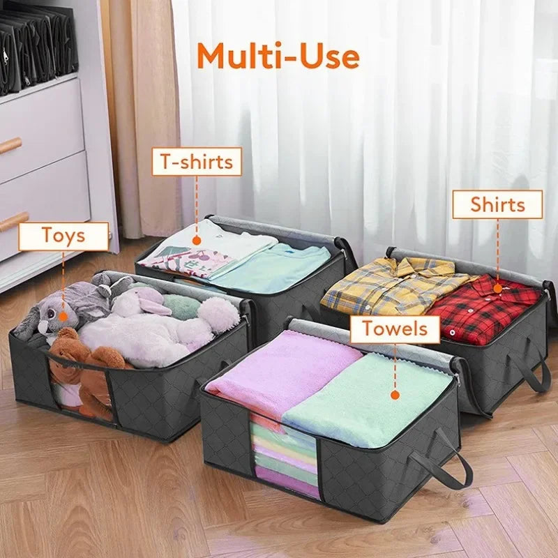 Wardrobe Closet Clothes Organizers Clothing Storage Boxes Bag Storages Blanket Storage Foldable Storages Bin Bedding Storage
