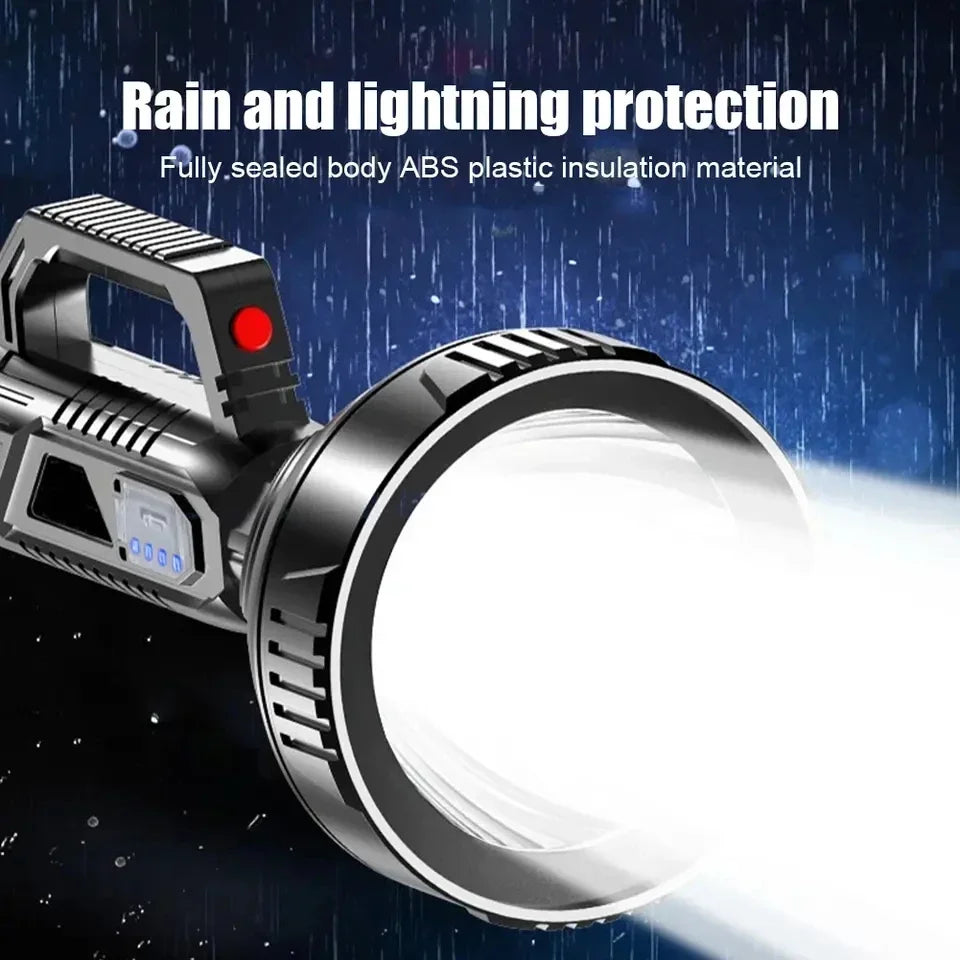High Power LED Flashlight Waterproof Fishing Torch USB Rechargeable Powerful Spotlight Portable Outdoor Searchlight Camping Lamp