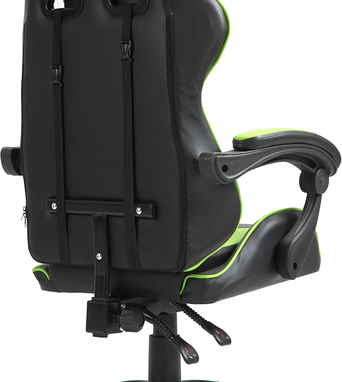 mcc direct Swivel Faux Leather Office Chair Racing Sports Gaming Tilt Computer Desk Chair with Headrest & Lumbar Cushion A