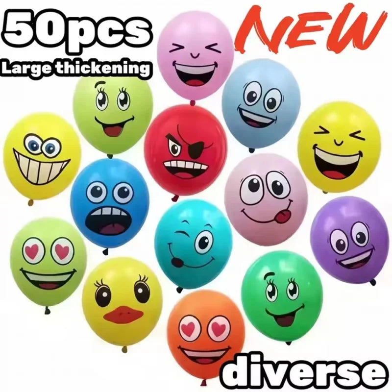 10-100Pcs 12inch Cute Funny Big Eyes Smiley face latex balloons Birthday Party decoration Inflatable balloon Baby Shower Globos