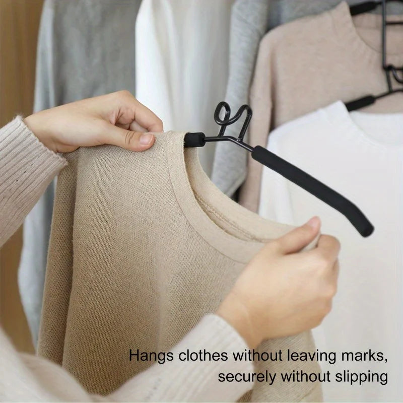 1pc Heavy-Duty Space-Saving Clothes Hanger - Multi-Layer Metal Garment Organizer with Non-Slip Foam Pads, Sturdy Closet Hanger