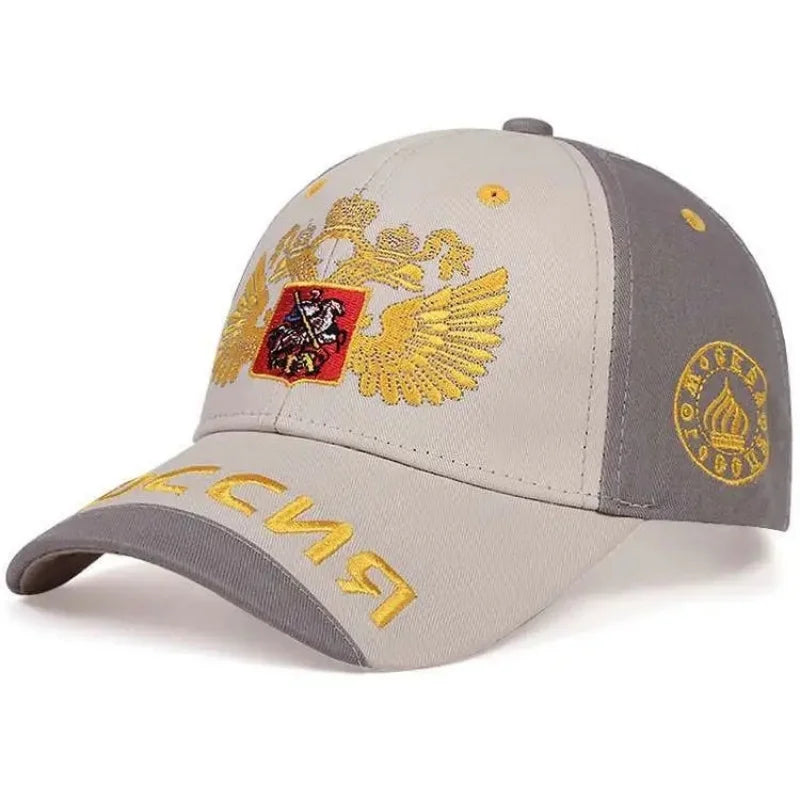 Rimiut Russia National Emblem Gold Double-Headed Eagle Cap Adjustable Cotton Hat Snapback Gorras Hip Hop Men Women Baseball Cap