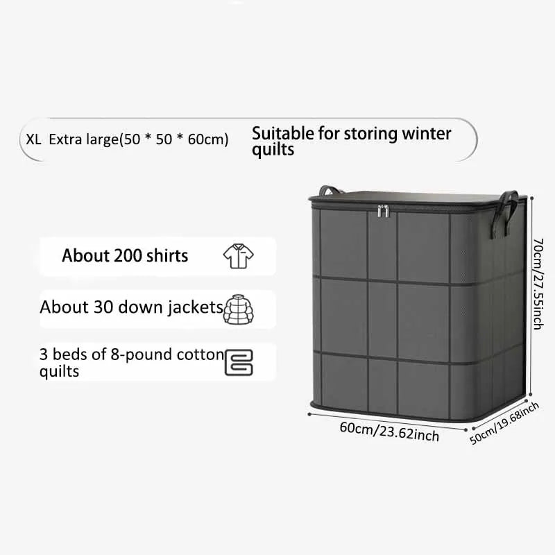 Super Large Capacity! Thick Black Woven Storage Bag For Home Use, Clothes, Blankets, Cotton Quilts, Organizing And Moving Tools