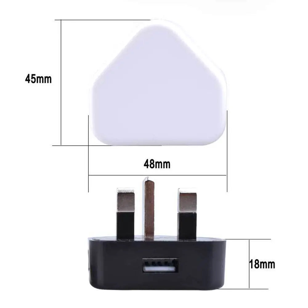 3 Pin UK Plug 5V 1A USB Wall Charger Power Adapter Home Charging